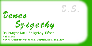 denes szigethy business card