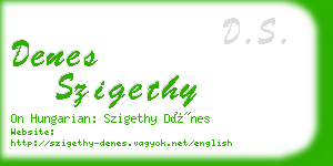 denes szigethy business card